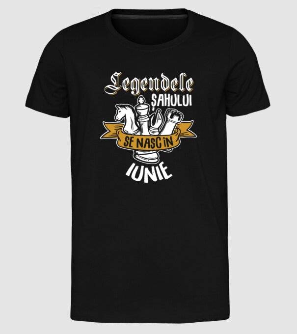 Legendele șahului se nasc în iunie model negru pe tricou