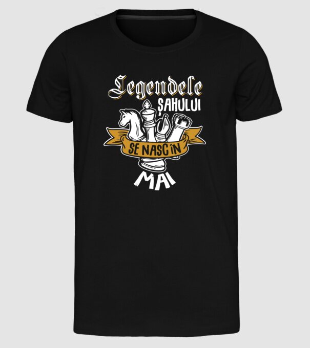 Legendele șahului se nasc în mai model negru pe tricou