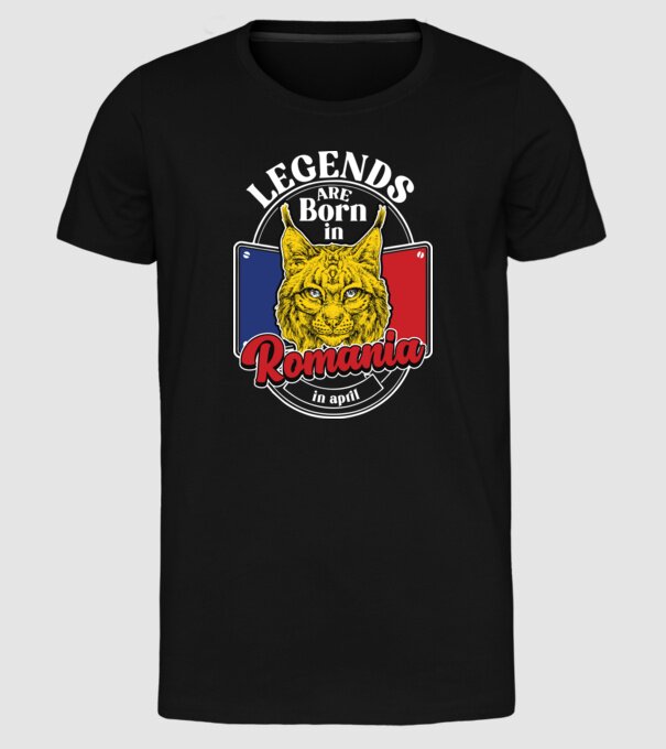 Legends are born in România april model negru pe tricou