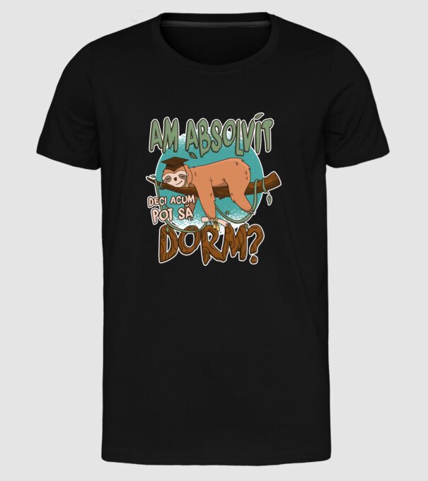 Leneș absolvent 1 model negru pe tricou