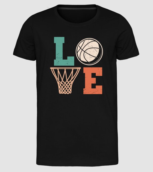 LOVE basketball model negru pe tricou