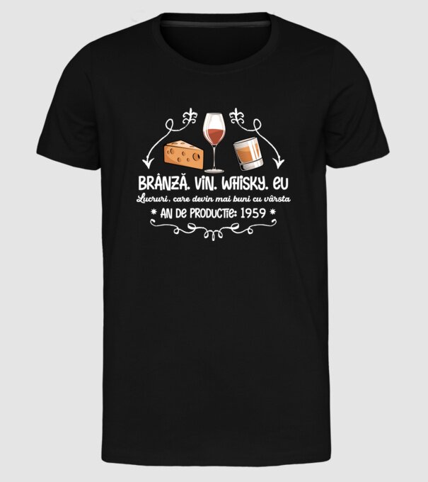 Lucruri, care devin mai buni cu vârsta 1959 65 de ani model negru pe tricou