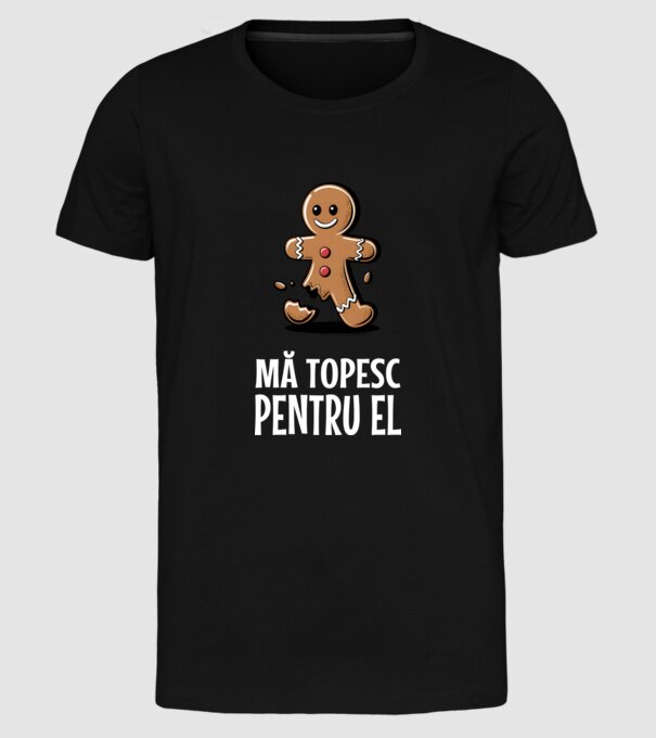Mă topesc pentru el Negru model negru pe tricou