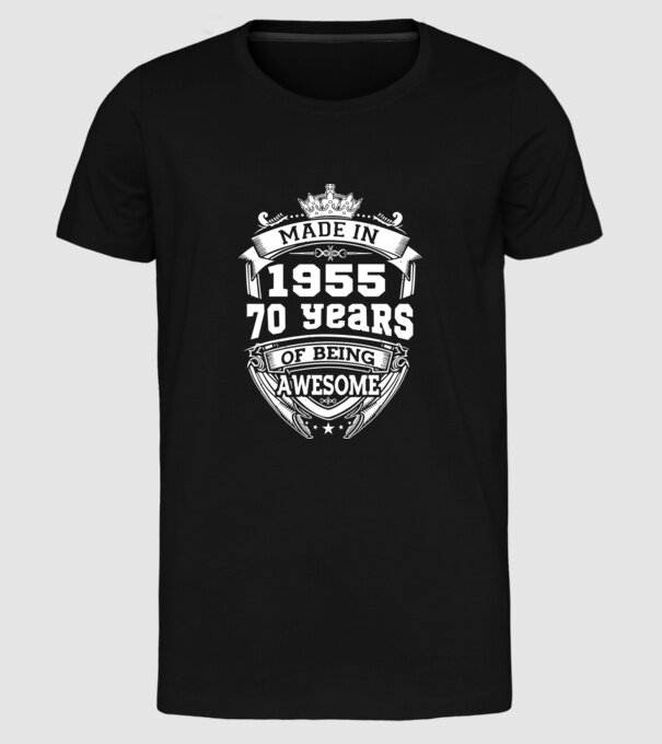 Made in awesome 1955 model negru pe tricou