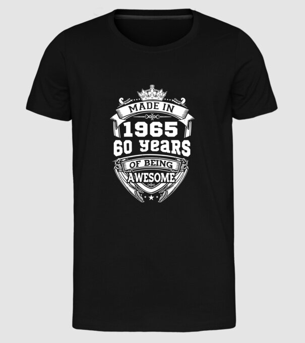Made in awesome 1965 model negru pe tricou