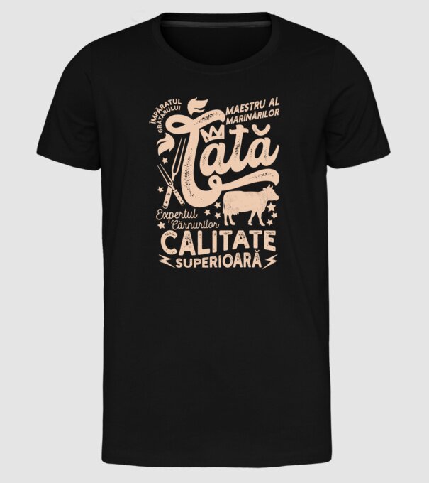 Împăratul grătarului, maestru al marinărilor, expertul cărnurilor - tată - Calitate superioară model negru pe tricou