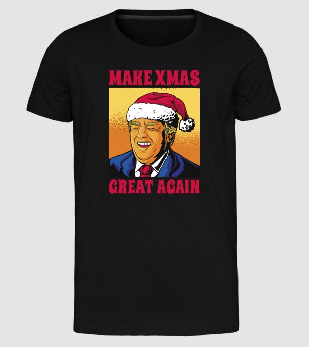 Make Xmas great again model negru pe tricou
