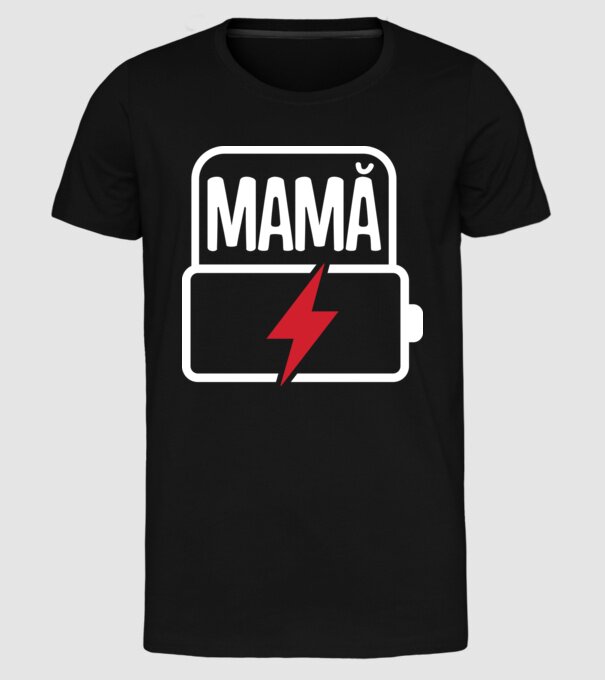 Mamă la încărcat model negru pe tricou