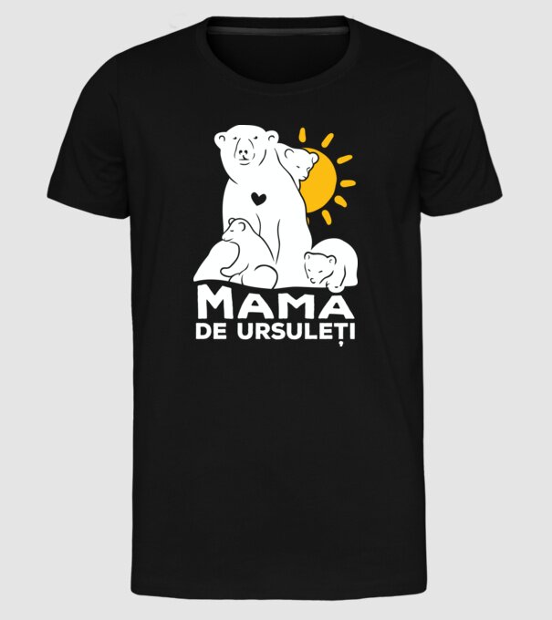 Minunată mamă de ursuleți model negru pe tricou