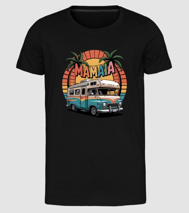 MAMAIA model negru pe tricou