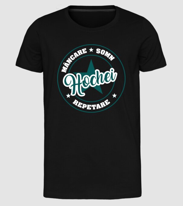 mâncare somn repetare HOCHEI model negru pe tricou