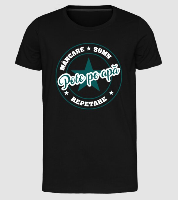 mâncare somn repetare POLO PE APĂ model negru pe tricou