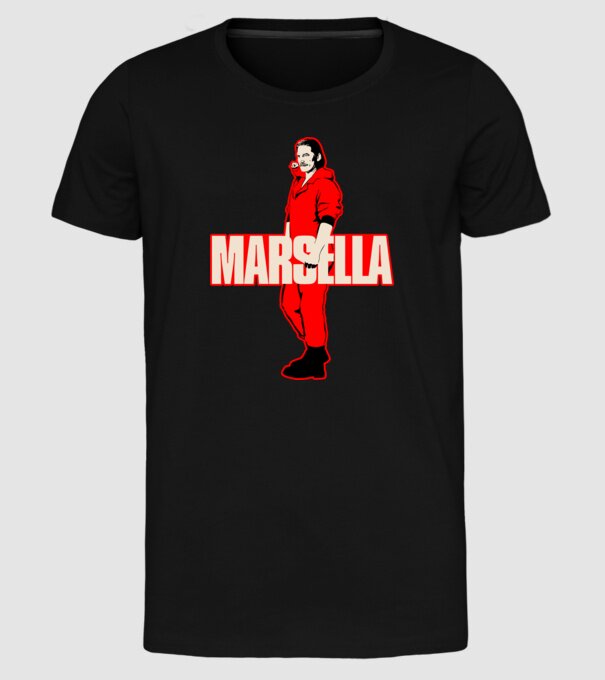 mareille la casa de papel model negru pe tricou