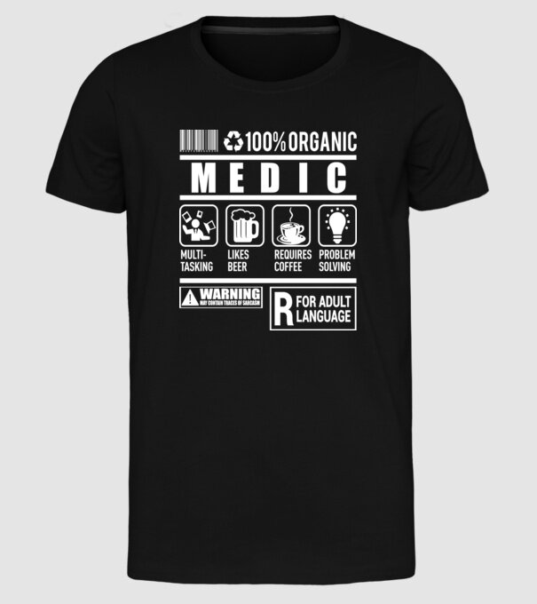 MEDIC model negru pe tricou