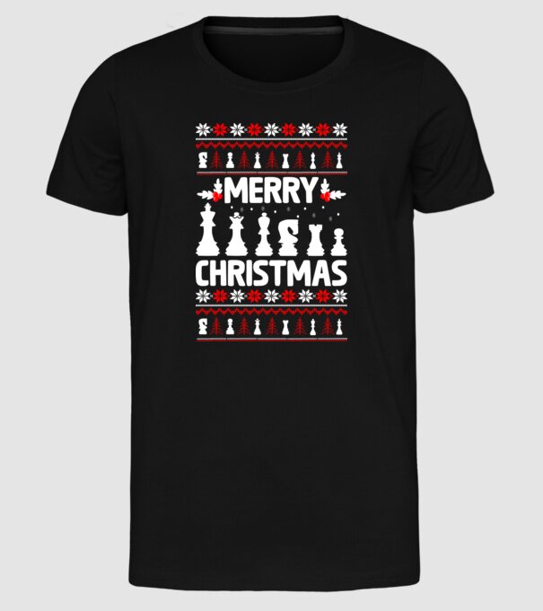 merry chessmass 2 model negru pe tricou