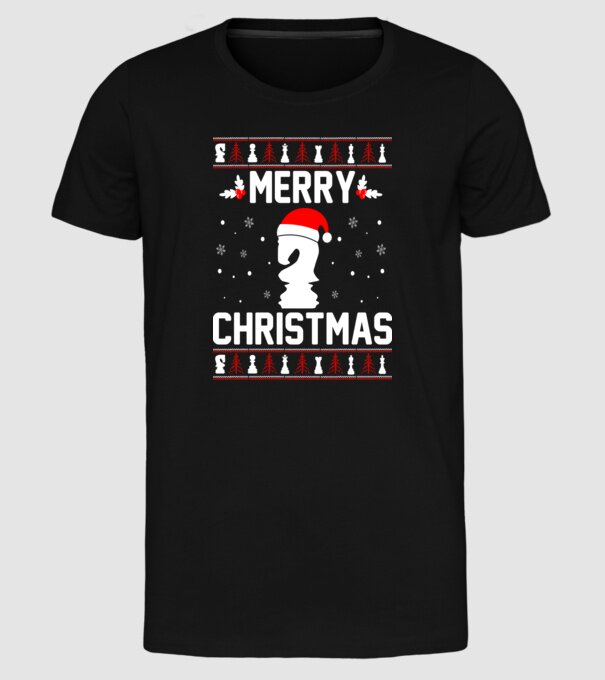 merry chessmass 3 model negru pe tricou