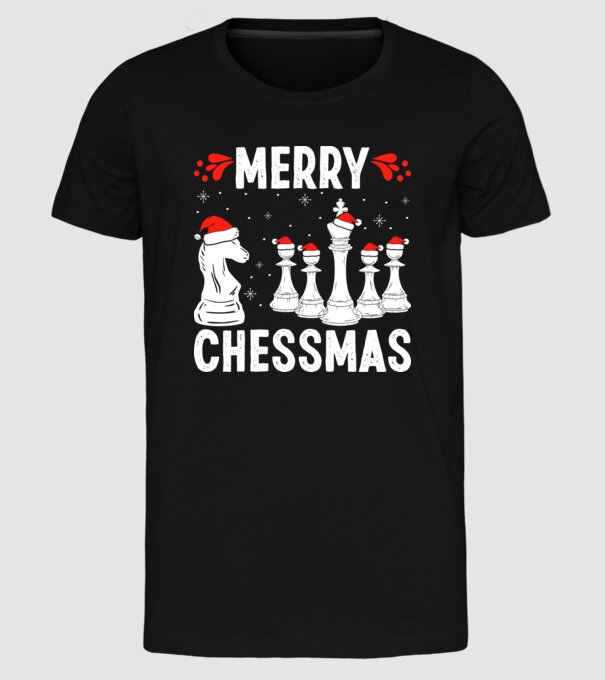 merry chessmass model negru pe tricou