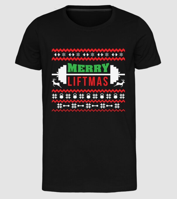 Merry liftmas 2 model negru pe tricou
