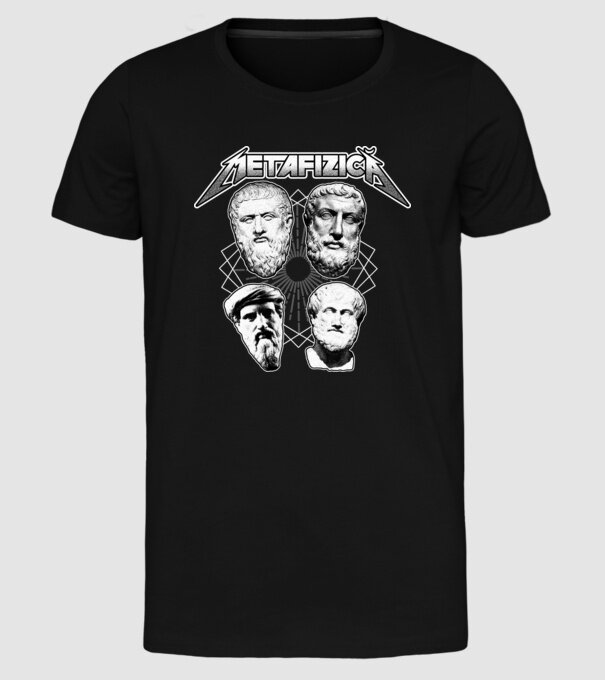 metafizică model negru pe tricou