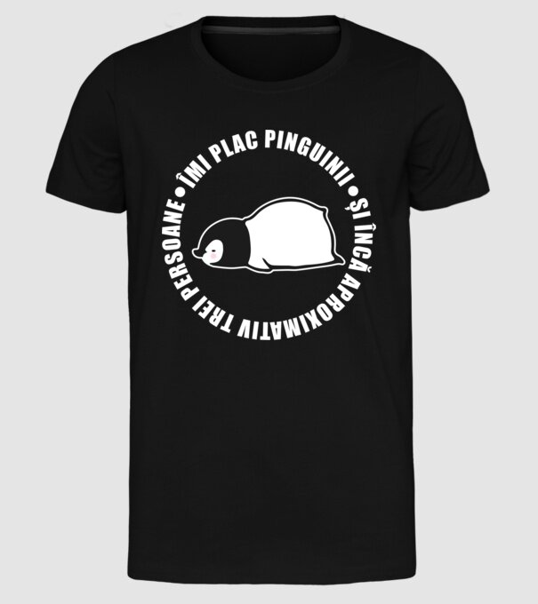 Îmi plac pinguinii - și încă aproximativ trei persoane model negru pe tricou