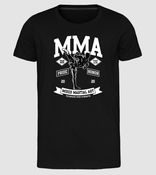 MMA model negru pe tricou