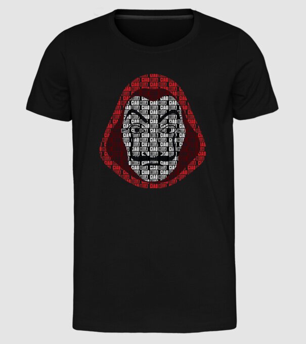 money heist ciao bella model negru pe tricou