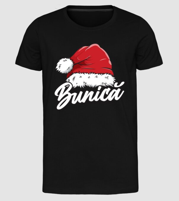 bunică Santa Hat model negru pe tricou