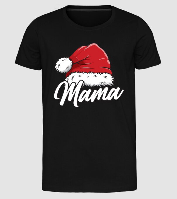 mama Santa Hat model negru pe tricou
