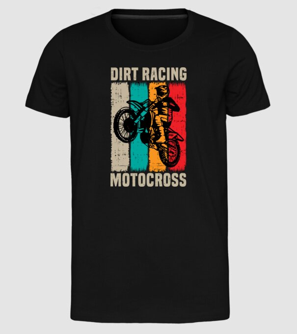 motocross model negru pe tricou