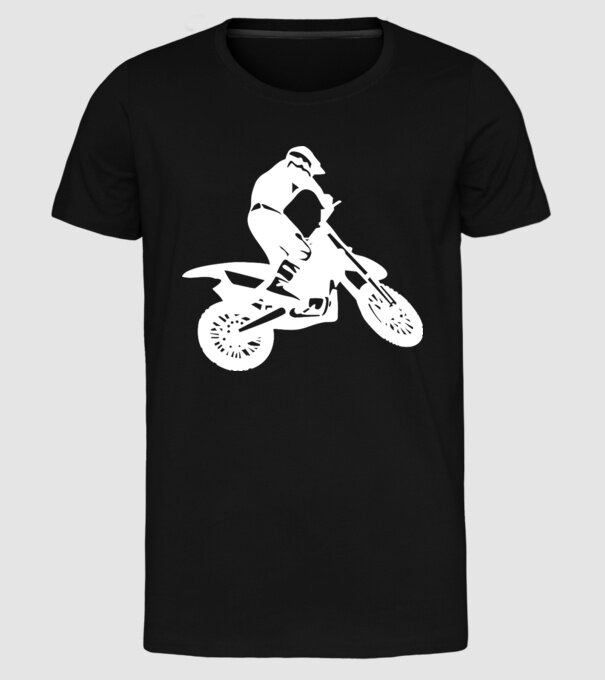 Mountain Bike model negru pe tricou