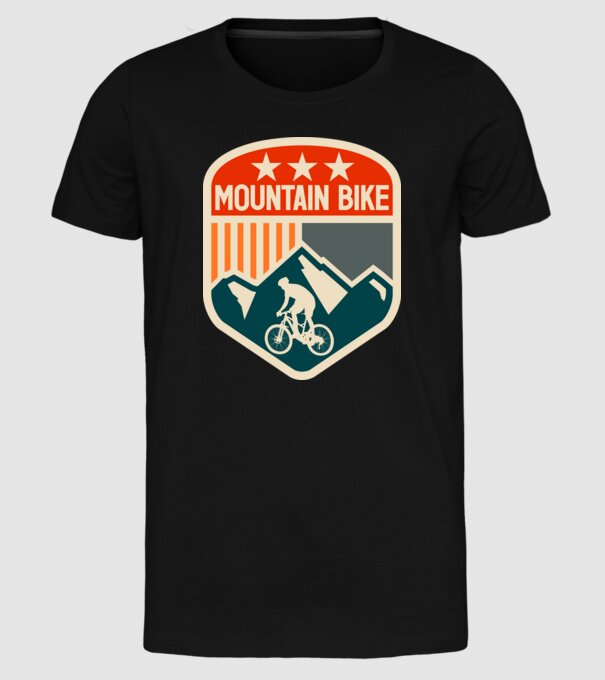 Mountain Bike model negru pe tricou
