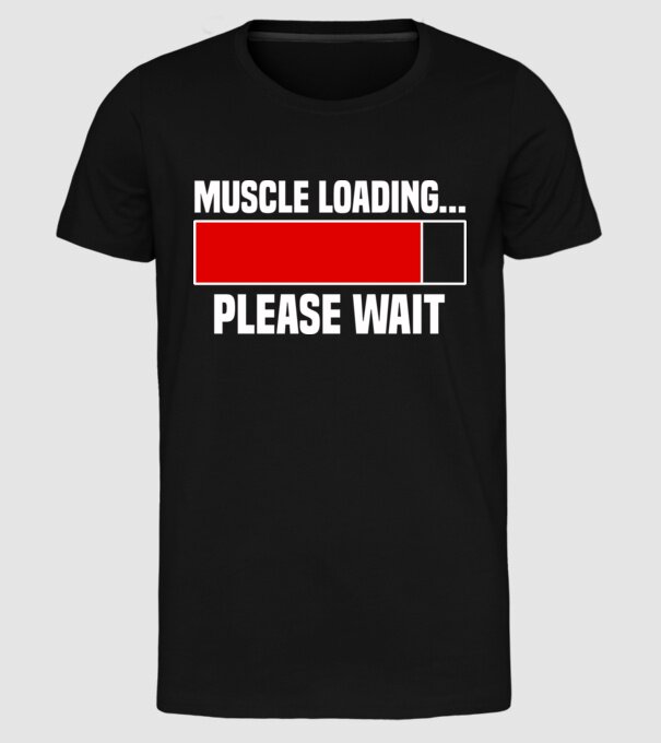 Muscle loading model negru pe tricou
