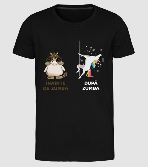 Înainte de Zumba, după Zumba model negru pe tricou