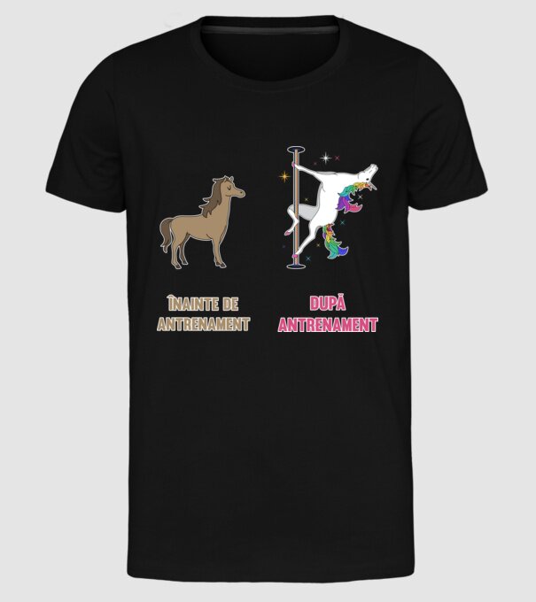 Înainte de antrenament - După antrenament model negru pe tricou