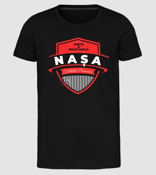 nașă unică & inimitabilă - calitate premium model negru pe tricou