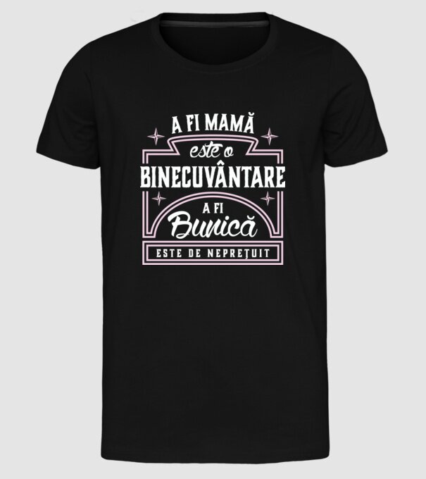 Neprețuit bunica model negru pe tricou