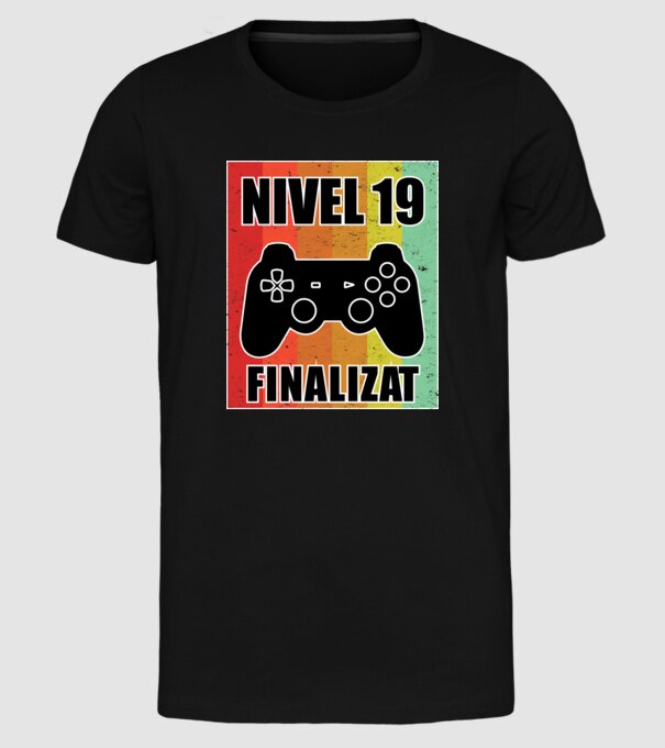 Nivel 19 finalizat model negru pe tricou