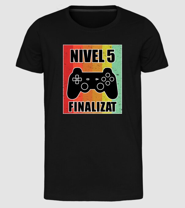 Nivel 5 finalizat model negru pe tricou