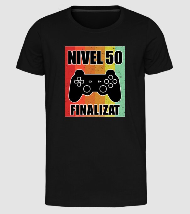 Nivel 50 finalizat model negru pe tricou