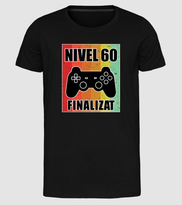 Nivel 60 finalizat model negru pe tricou
