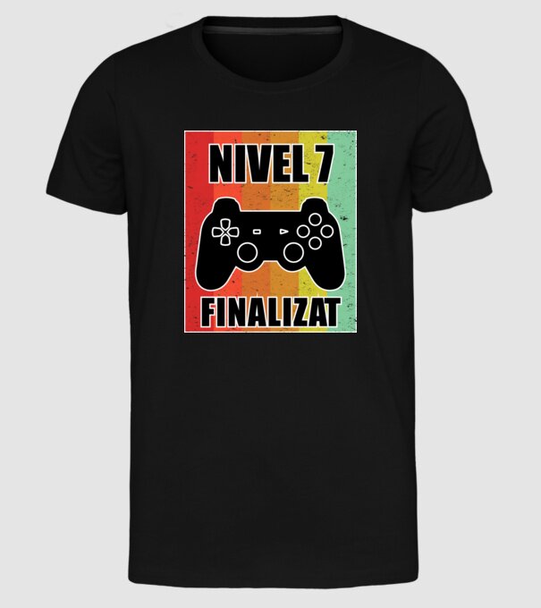 Nivel 7 finalizat model negru pe tricou