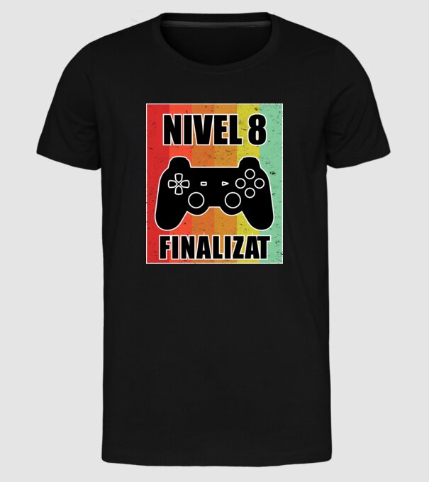 Nivel 8 finalizat model negru pe tricou