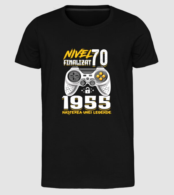 Nivel Finalizat 70 model negru pe tricou