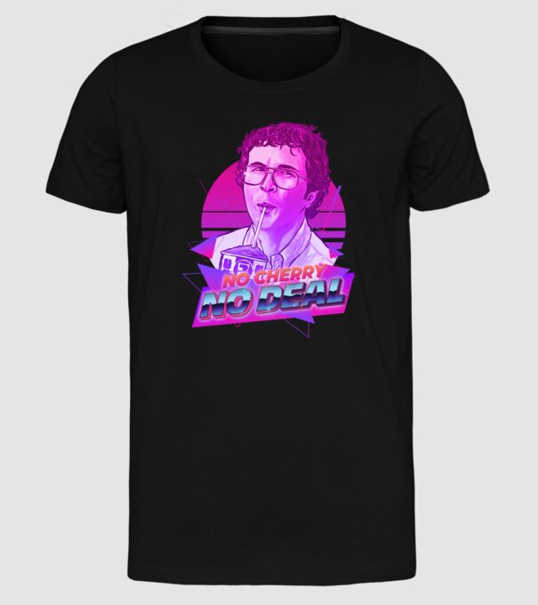 no cherry no deal stranger things model negru pe tricou