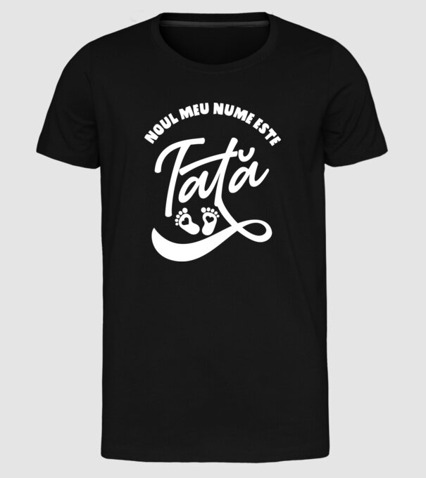 Noul meu nume este Tată model negru pe tricou