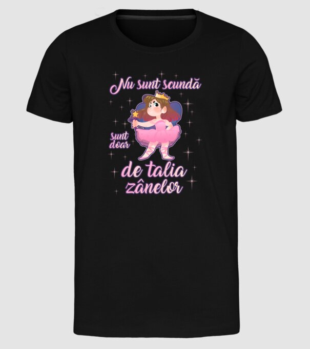 nu sunt scundă, sunt doar de talia zânelor model negru pe tricou