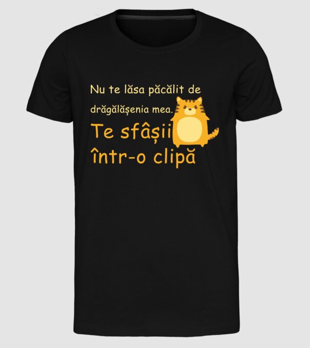 nu te lăsa păcălit de drăgălășenia mea. te sfâșii într-o clipă model negru pe tricou
