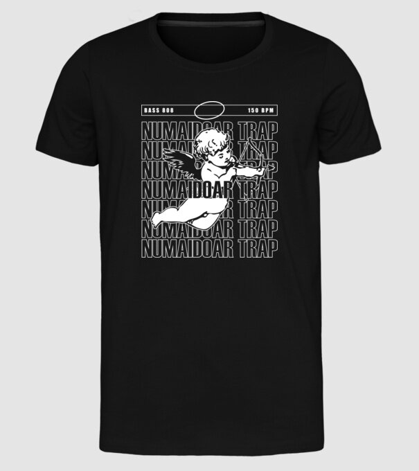 numaidoar trap model negru pe tricou