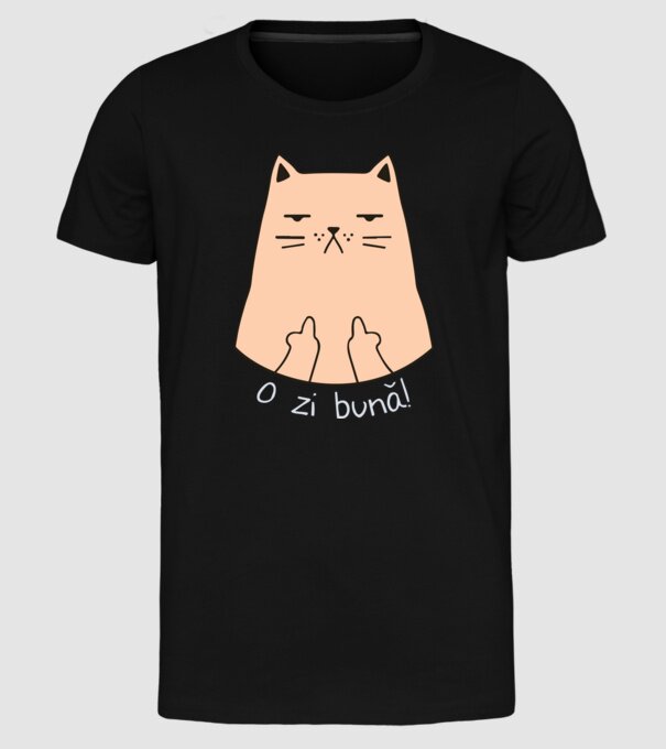 O zi bună model negru pe tricou