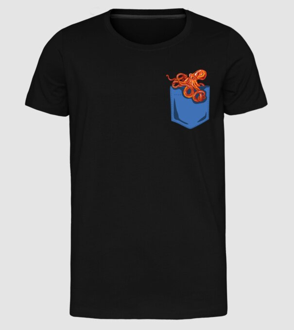 Octopus model negru pe tricou